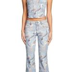 I am gia I.AM.GIA Calee Pant Flare Wide Leg High Waisted Jeans Printed Size S Photo 10