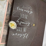 Vintage Floral Locket Necklace – 70s/80s Yellow Rose Cabochon on 20” Chain Silver Photo 2