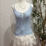 Double Zero  Light Blue Ribbed Top Photo 2