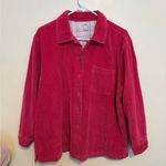 L.L.Bean Corduroy Button Front Shirt Jacket L PET Raspberry Lined Vintage Red Size L Photo 0