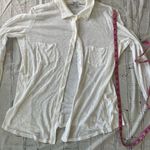 Splendid white Button Down Shirt Women’s M Supima Cotton Modal LongSleeve Preppy Photo 13