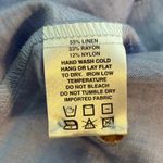 Farinaz Taghavi Size 8 Button Front Blouse Top Periwinkle Shimmer Linen Blend Blue Photo 3