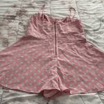Topshop NWT Barbiecore pink with white polka dots built in bra romper, size 10 Photo 11