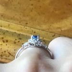 Natural Kyanite Sterling Silver Halo Ring Size 8 Photo 1