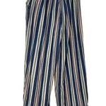 American Eagle  Women's striped Pull on Pants 8 Regular Blue White Green Photo 2