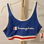 Champion  Blue Red White Trim Sports Bra Top Logo Graphic Women M Photo 1