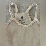 Free People  Happiness Runs Long Crop Tank in Stone Eagle M/L Photo 5