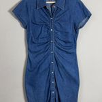 Rampage Vintage Pearl Snap Denim Mini Dress Junior's Size 7 Blue Y2K Chambray Photo 3