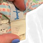 VINTAGE Lanz of Salzburg Cottagecore Nightgown XS Prairie Floral Striped Ruffle Blue Photo 3