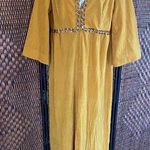 Size L//Vintage 70s Velour Lounge Jumpsuit by Loungees Yellow Size L Photo 0