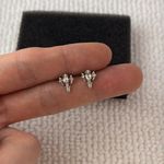 Small Cross Stud Earrings for Men Women Streetwear Hip Hop Punk Unisex Earrings Silver Photo 5