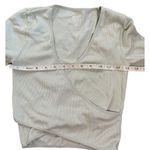 BDG  Light Green Ribbed Long Sleeve V-Neck Faux Wrap Crop Top Women's Small Photo 7