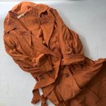 Jen's Pirate Booty  Basic Instinct Trench Coat Sunburn Linen Blend Size M/L Photo 10