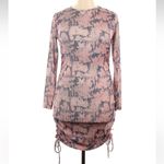 Boohoo  TIE DYE LONG SLEEVE RUCHED SIDE MINI DRESS Pink Size 10 US Medium M Photo 2
