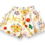 Lisa Says Gah Buon Appetito Ella Bow Tie Shorts w/ Italian Food Graphic New Photo 2