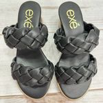 exe Ipanema Black Woven Faux Leather Wedge Heel Platform Sandals Y2K Style NEW Size 5.5 Photo 3