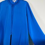 Emmelle Blue Silk Braided Neck Tie Cape Jacket Med Photo 8