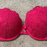 Aerie  Hot Pink Lace Push Up Strapless Bra Size 34 C Photo 0