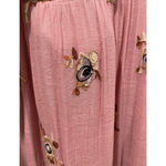 Anthropologie FIG AND FLOWER Embroidered Pink 3/4 Sleeve Mini Dress Photo 3