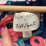 Paper Crown x Rifle Paper Company Rose Floral Design High Low Tank Blouse XS Blue Photo 5