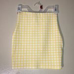 Pretty Little Thing Checker Mini Bodycon Skirt Yellow & White Women Size 2 Photo 0