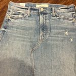 MOTHER Denim MOTHER Straight A Step Midi Fray Denim Skirt Size 26 Photo 8