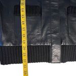 Context Womens Black Leather Wool Knit Cardigan Jacket Sz L Black Y2K Minimalist Size L Photo 8