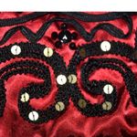 Lane Bryant 20W Deep Red & Black Sleeveless Blouse Sequin Whimsy Goth Fairy Core Photo 3