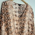 Torrid Snakeskin Tie Front Top Long Sleeve Going Out Date Sexy Button Up V Neck Photo 3