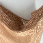 Hedge Your Bet Bandana Top‎ Peach Satin Animal Print Lightweight Smocked Pink Size M Photo 3
