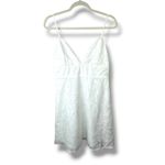 Lulus NWOT Mindful Muse White Woven Floral Burnout Skater Mini Dress Medium Photo 2