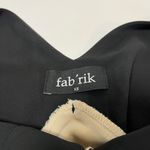 fab'rik  Two-Tone Satin Midi Dress Black Champagne Colorblock Sz XS Formal Wedding Photo 2