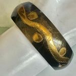 Vintage Etched Brass Bangle Photo 1