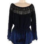 Victoria's Secret Beach Swim Cover Up Crochet Tassel Romper Ombre Blue B… Photo 0