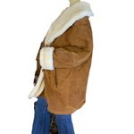 Venezia VINTAGE Y2K LEATHERS TAN SUEDE AND CREAM SHERPA LINED COAT (18/20) Photo 2