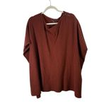 Vince Ribbed Cashmere Wool Poncho Sweater Henna Brown Oversized Womens XS Photo 2