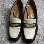 Sam Edelman  Black and Cream Loafers with Gold Accent Photo 6