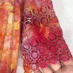 Loft  Size Small Top Blouse Tie Dye Sunset Sensations‎ Orange Yellow Pink 787 Photo 2