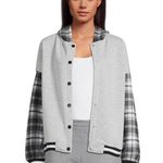 Derek Heart Baggy Varsity Boyfriend Jacket with Hood Size M Juniors Womens New Photo 0