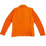 Sigrid Olsen  Large Orange Quilted‎ Knit Ribbed Long Sleeve Button Jacket Pockets Photo 4