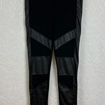 BCBG MaxAzira Bayle Pants Womens Medium Black Faux Leather Accents Photo 0