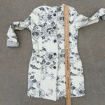 Anthropologie Lucy and Laurel Floral Wool Blend Coat Jacket Cream Gray Button Front Size Large Photo 8