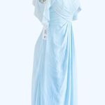 Azazie  Dakota  Sky Blue A- Line V-Neck pleated dress Custom made dress Photo 3