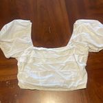 Sim & Sam  White Cropped Puff Sleeve Top Photo 0