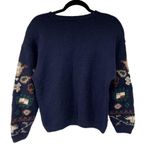 Vintage 90’s Patterned Navy Blue Sweater Size M Photo 2