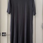 Eileen Fisher Organic Cotton Over the Knee Dress Dark Grey Size L Photo 2