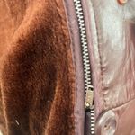 Made In Korea 70’s Vintage Leather Trench Coat Fully Removable Lining Size large Brown Photo 5