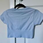 Aerie Cropped Blue Short Sleeve TShirt Photo 2