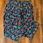 Celebrate Together Christmas Tree Holiday Leggings Large Black Green Pink Soft Photo 0