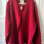 Sioni Red Cardigan with Gold Button Photo 1